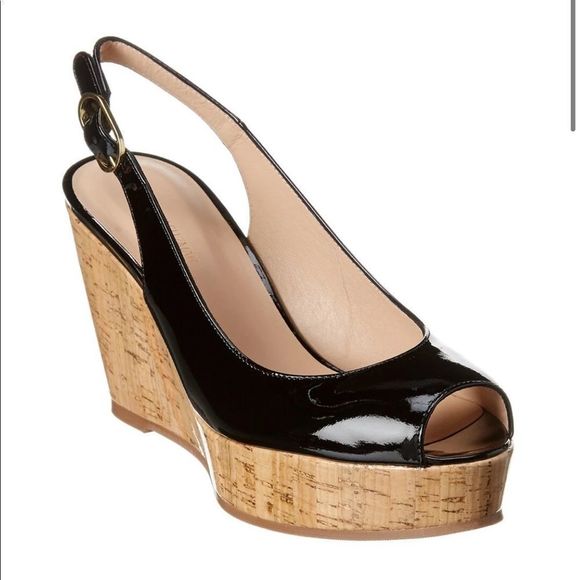 Stuart Weitzman Rinna Patent Wedge Sandal - Picture 1 of 13